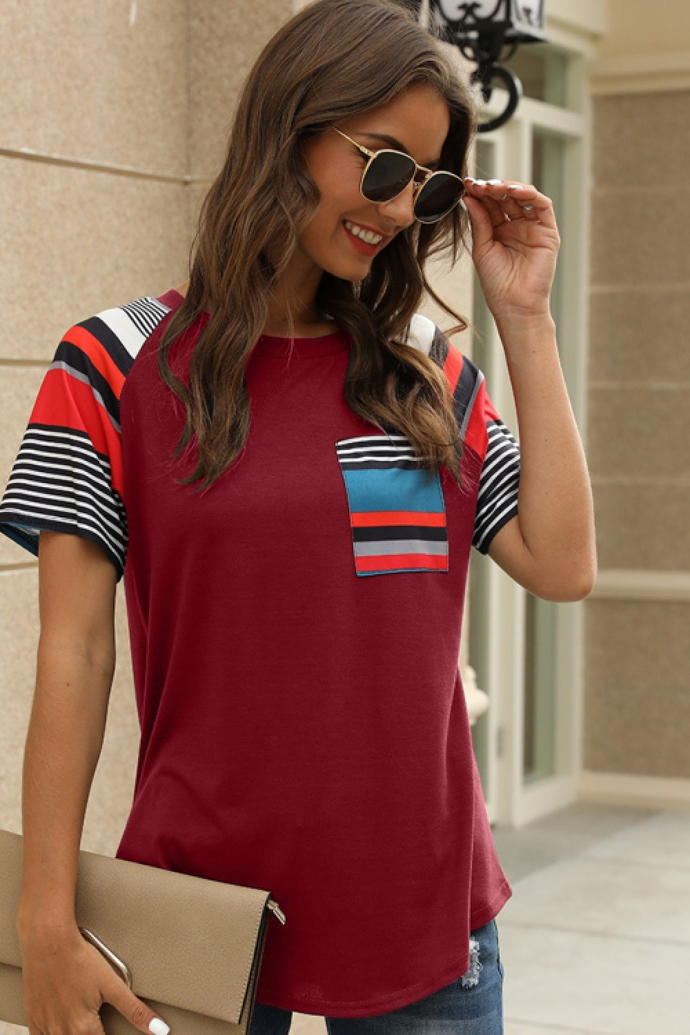 See You Again Striped  T-Shirt