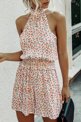 Little Floral Halter Off Shoulder Jumpsuit