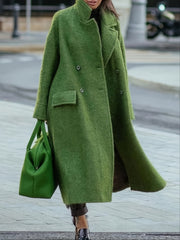 Elegant Mid-Length Notched Collar Over Coat