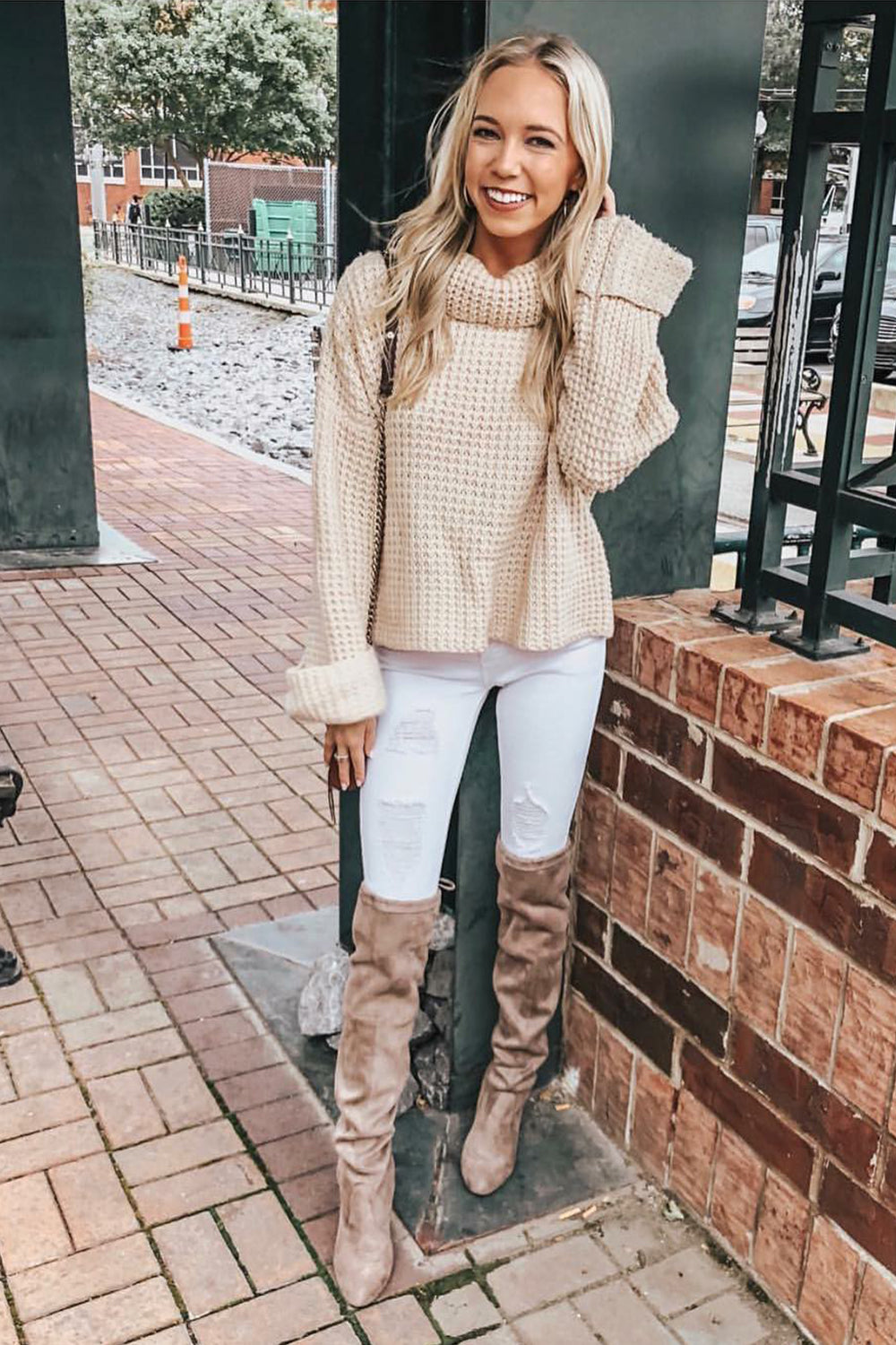 Loose Pure Color High Neck Sweater