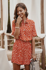 Printed Shirt Romper