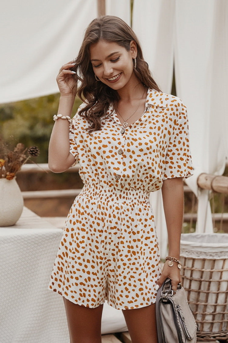 Printed Shirt Romper