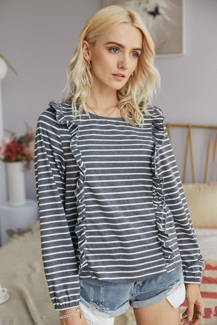 Ruffled Striped T-Shirt