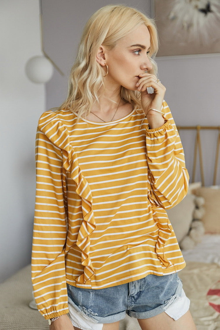 Ruffled Striped T-Shirt