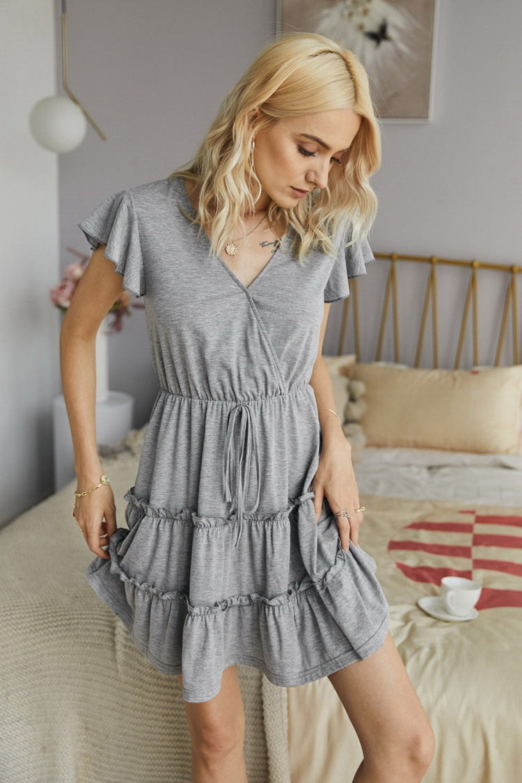 Plain Ruffled Dress