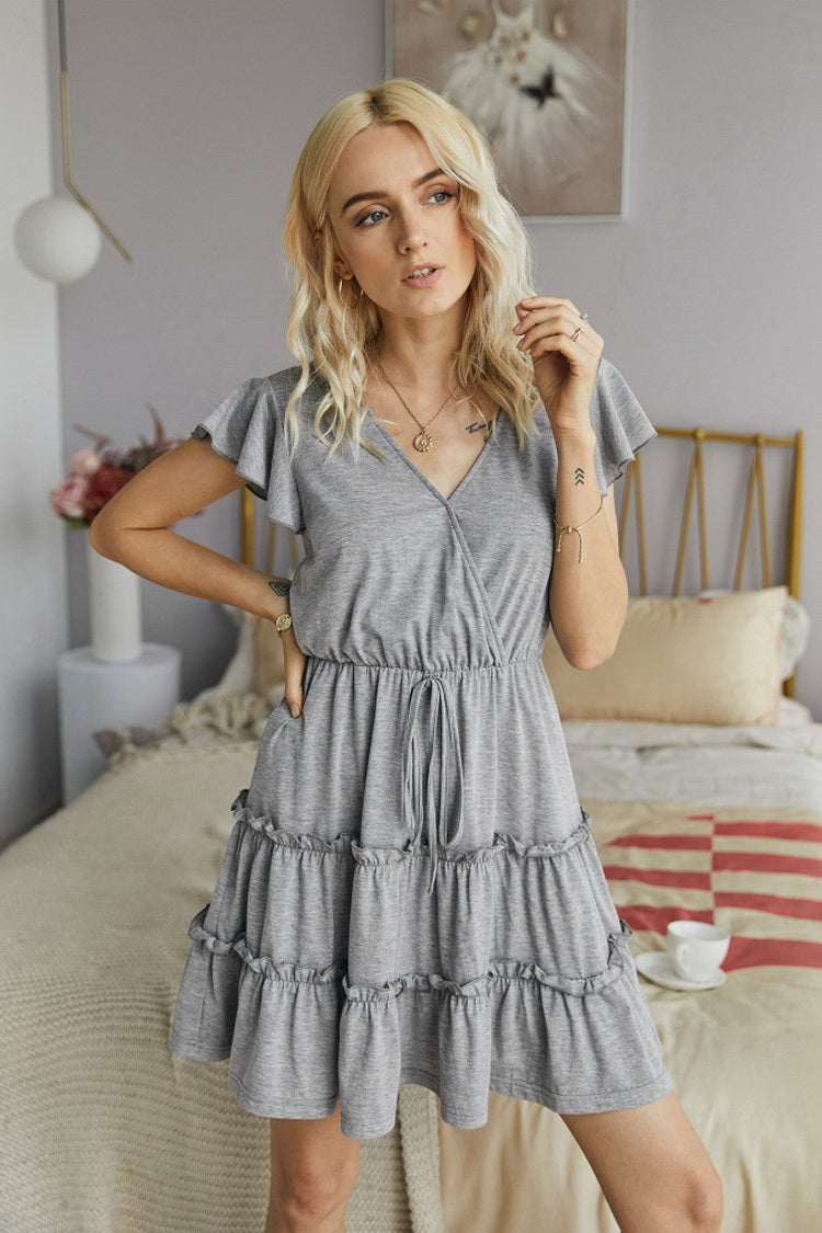 Plain Ruffled Dress