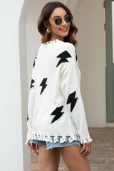Flash Tassels Sweater - White