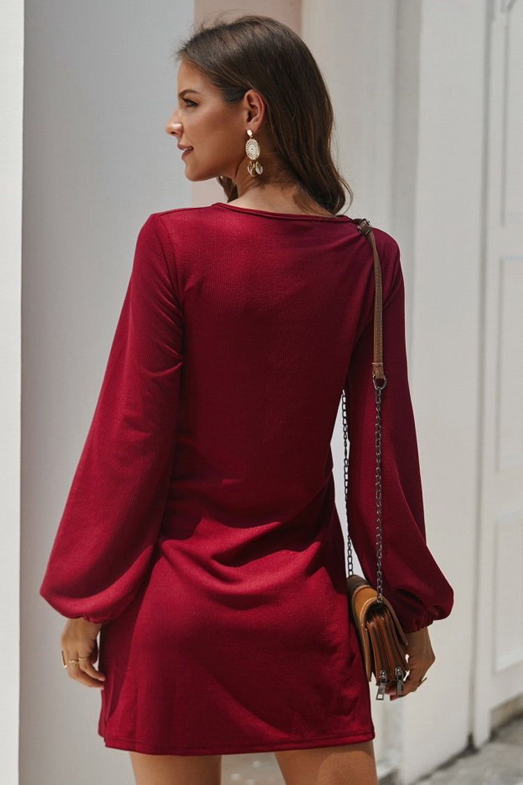 Long Sleeve Tie Casual Dress