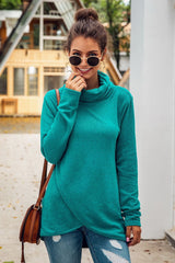Turtleneck Long-sleeved Irregular Sweater