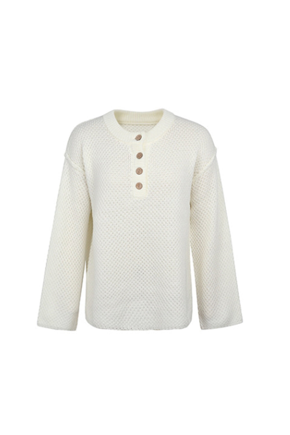 Round Neck Slit Pullover