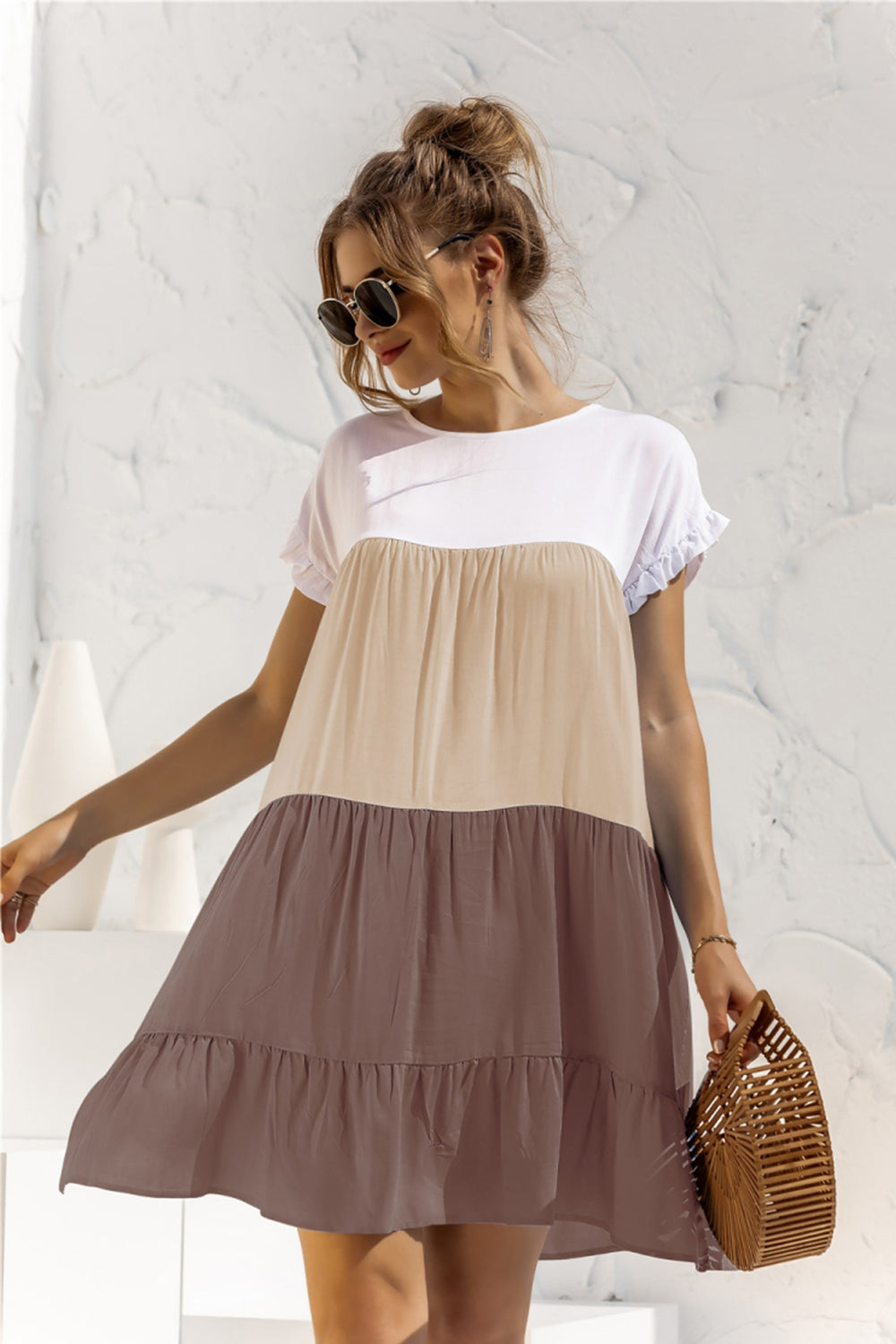 Contrast Loose Summer Dress