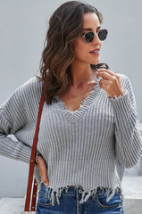 Plain Tassel Sweater