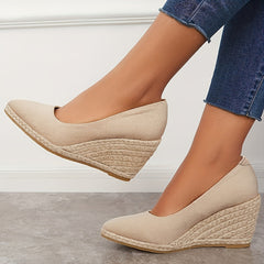 Slip On Platform Espadrilles Wedge Heels Sandals