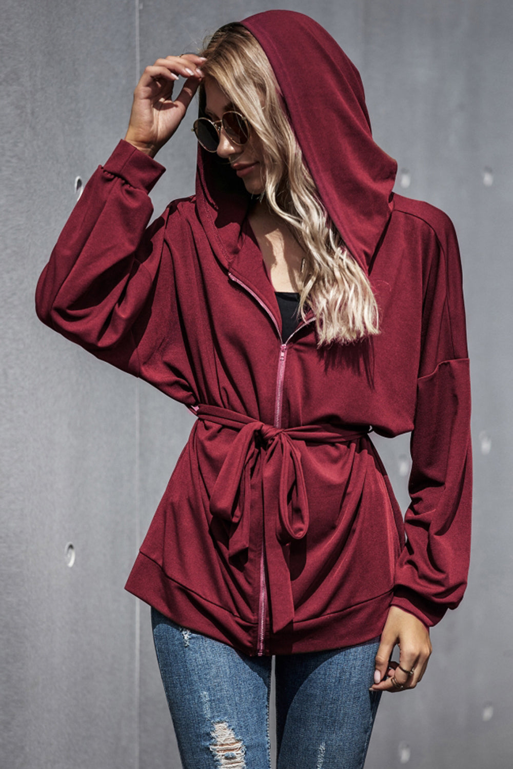 Loose High Waist Hooded Jacket