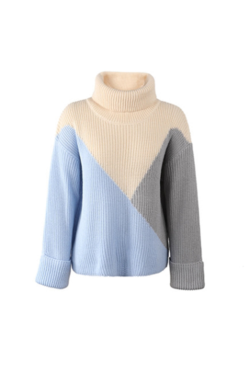 Contrast Lapel Pullover