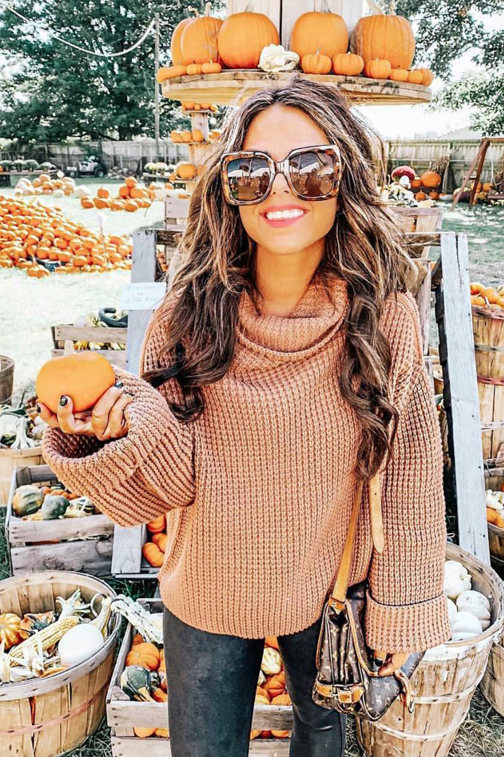 Loose Pure Color High Neck Sweater