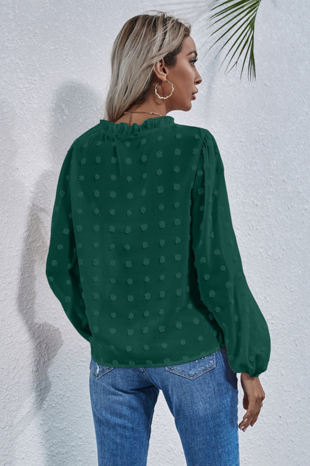 Loose V-neck Embroidered Shirt