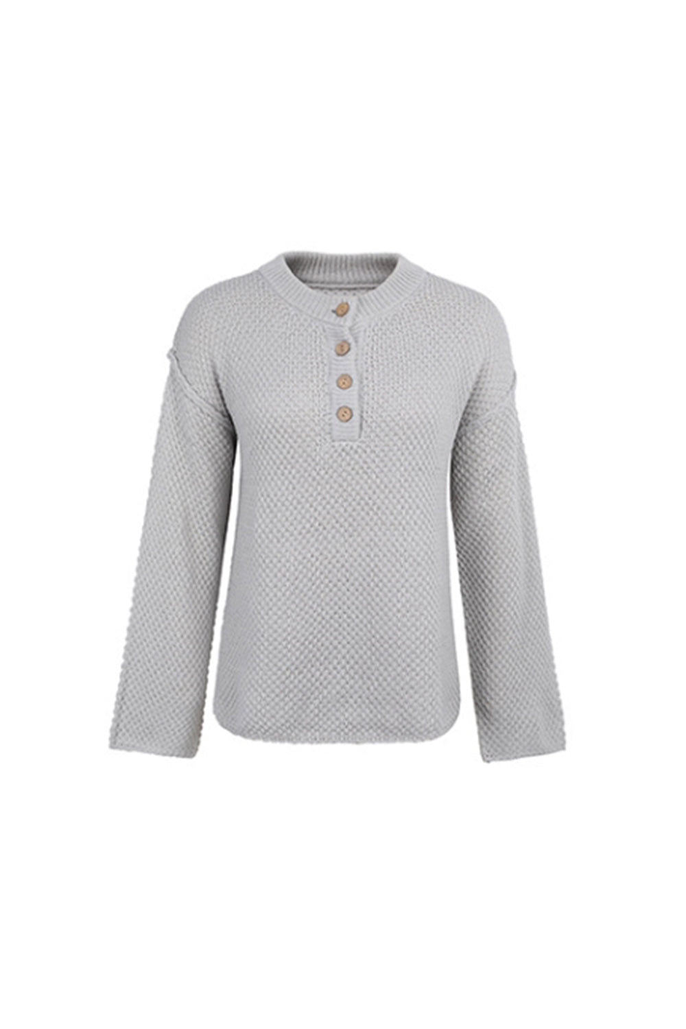 Round Neck Slit Pullover