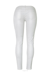 Zipper Solid Color Street Leather Pants