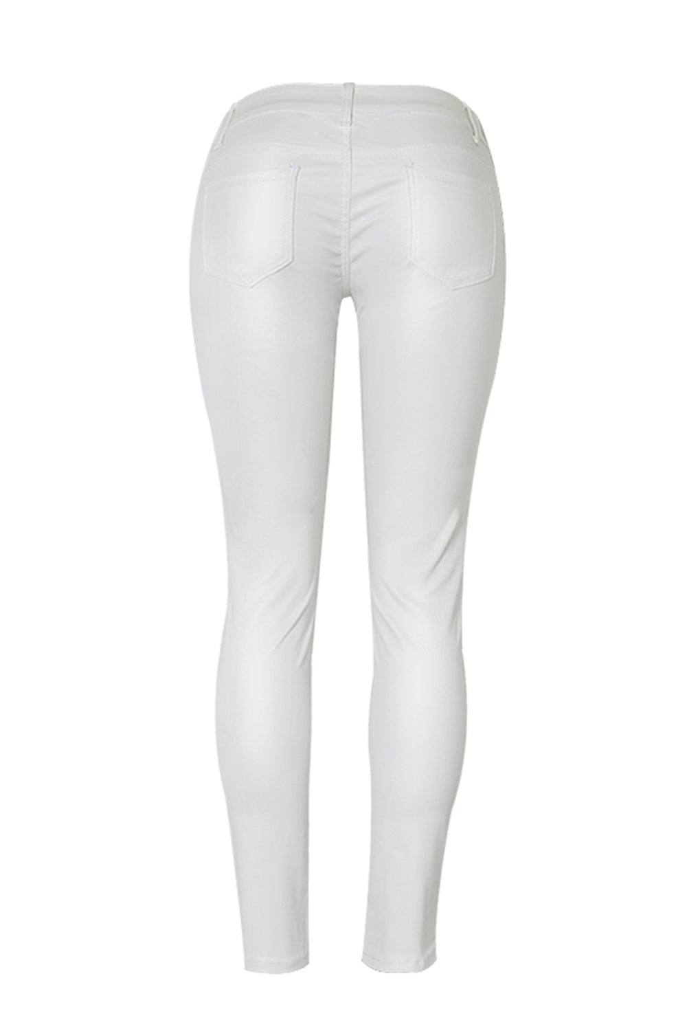 Zip Slim Leather Pants