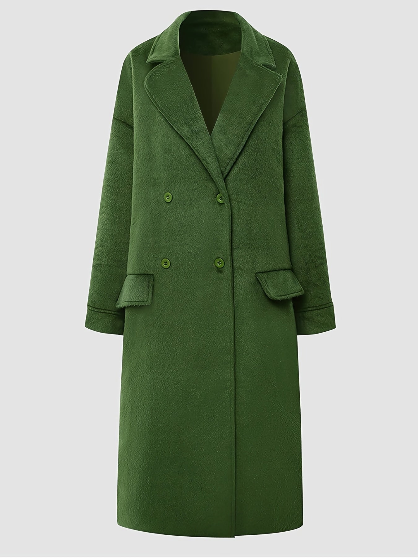 Elegant Mid-Length Notched Collar Over Coat