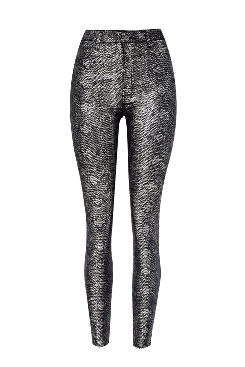 Snake Shaped Slim Leather Pants