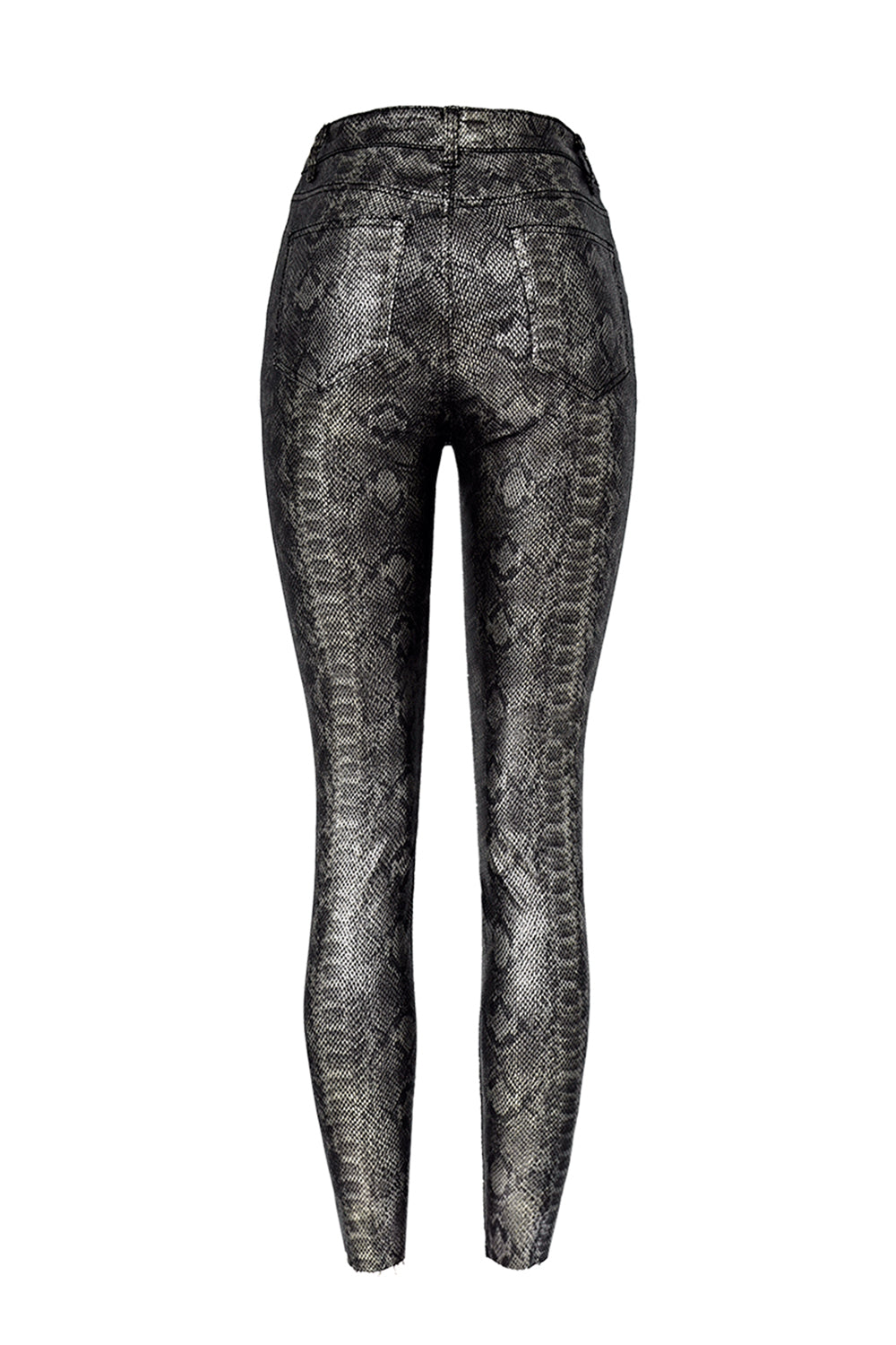 Snake Shaped Slim Leather Pants