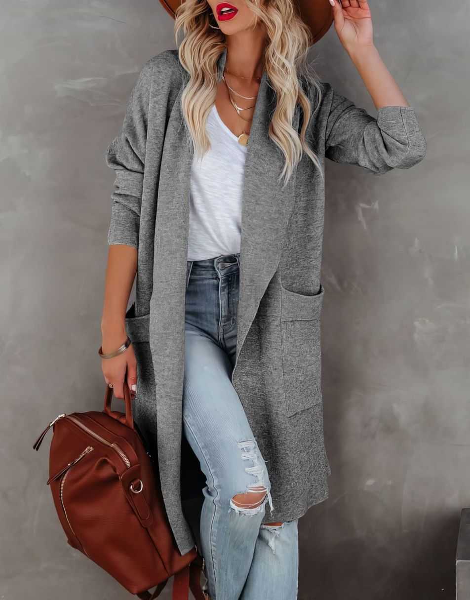 Large lapels softer commuter cardigan coat