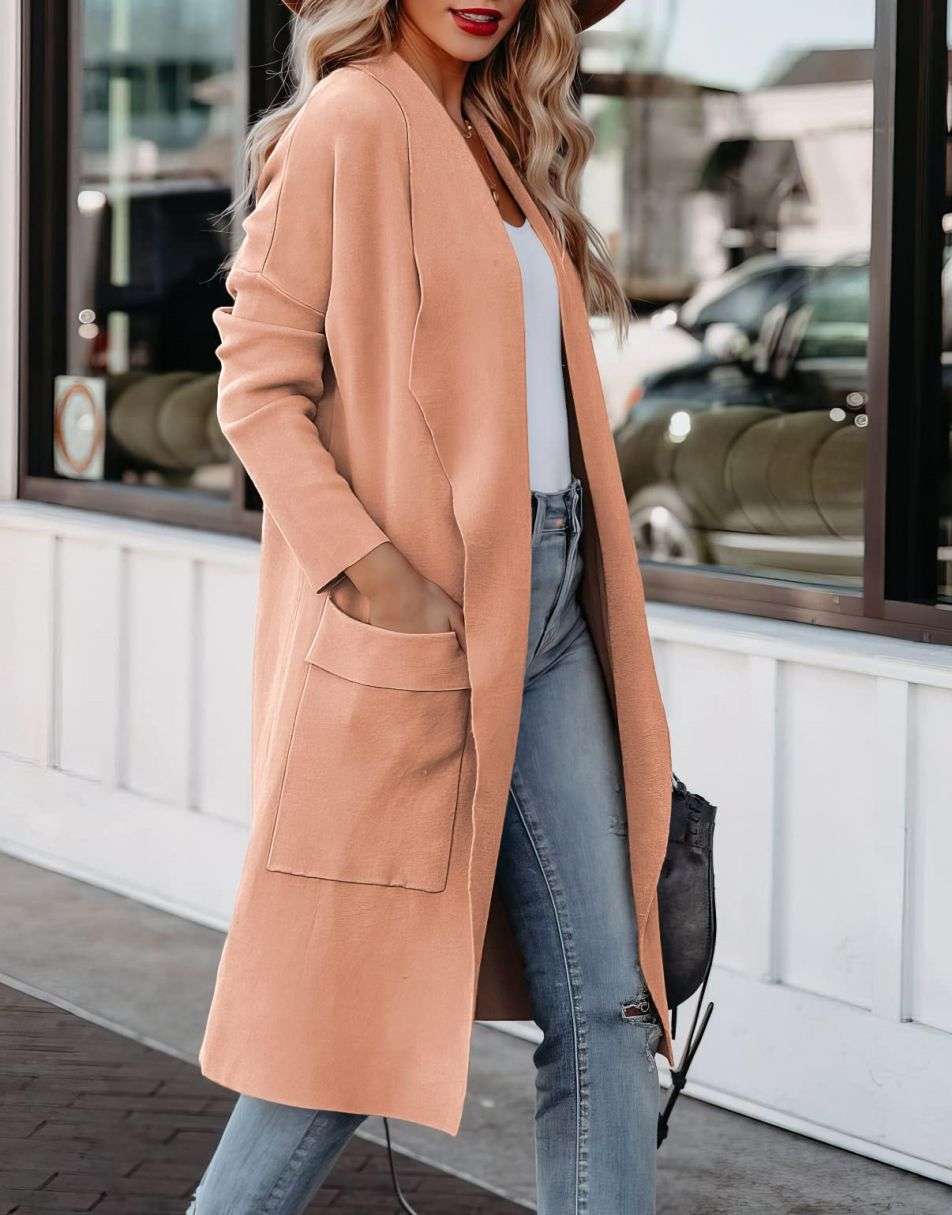 Large lapels softer commuter cardigan coat