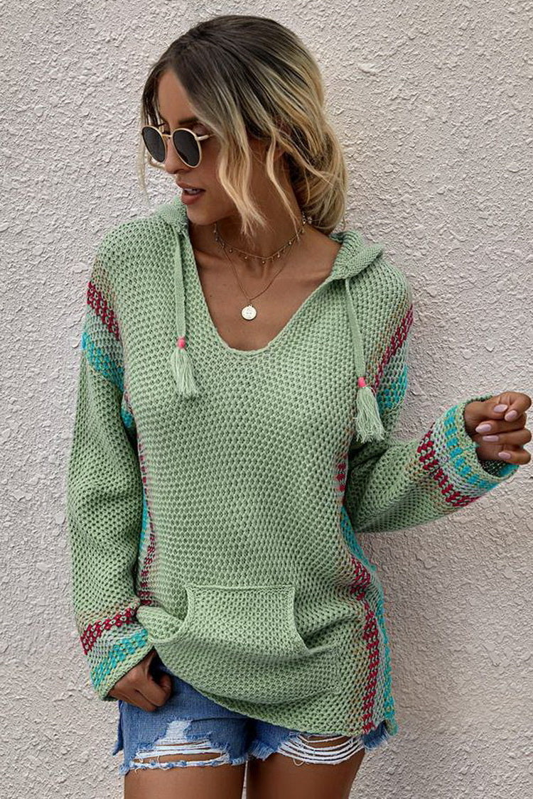 Hooded Long-sleeved Pullover