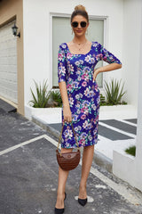 Round Neck Print Dress