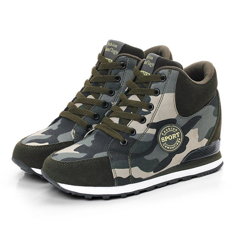 Height Increase Canvas Camouflage Sneakers