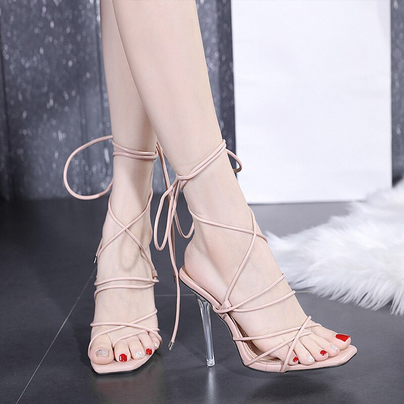 Ankle Strap Clip Top Thin High Heels Sandals