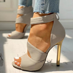 Peep Toe Hollow Out Sandals Shoes