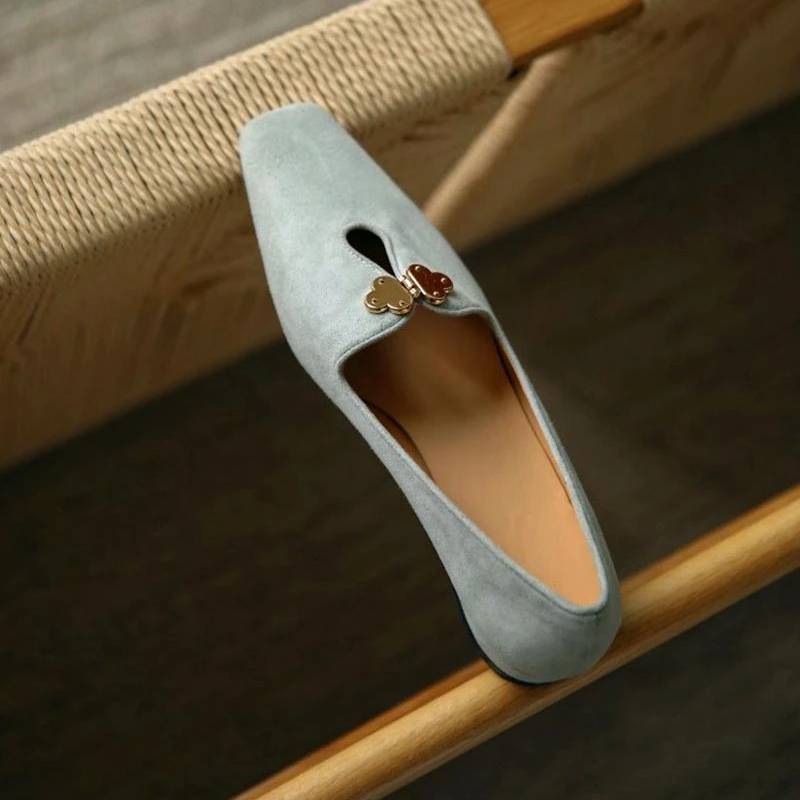 Flat Round Toe Solid Color Single Shoes