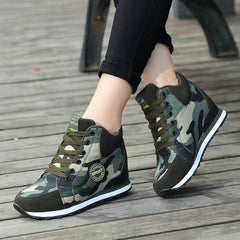 Height Increase Canvas Camouflage Sneakers