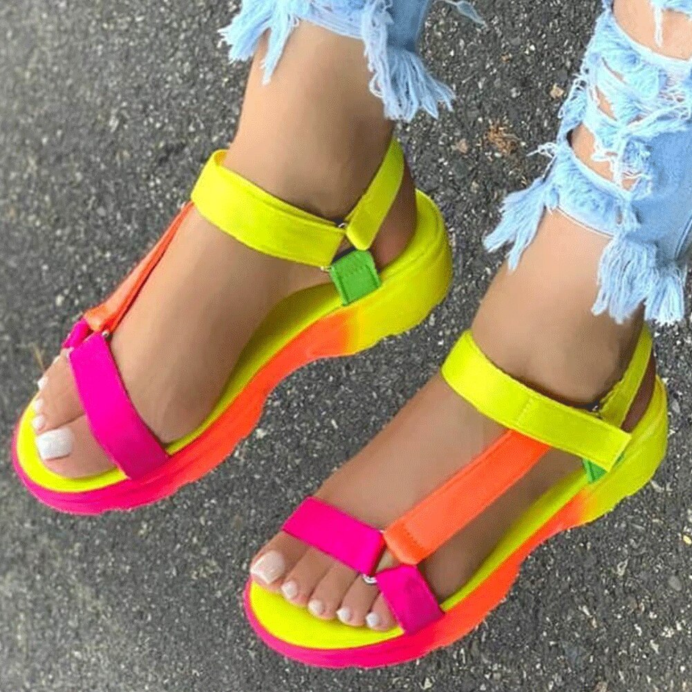 Multi Colors Flat Sandals