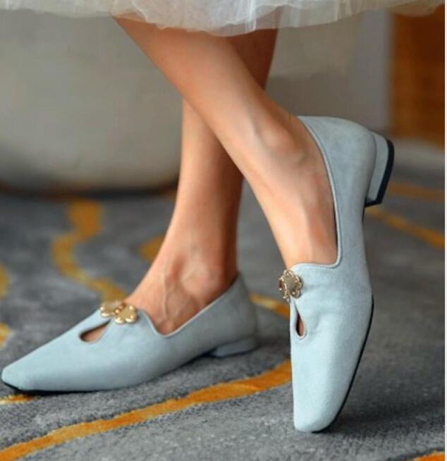 Flat Round Toe Solid Color Single Shoes
