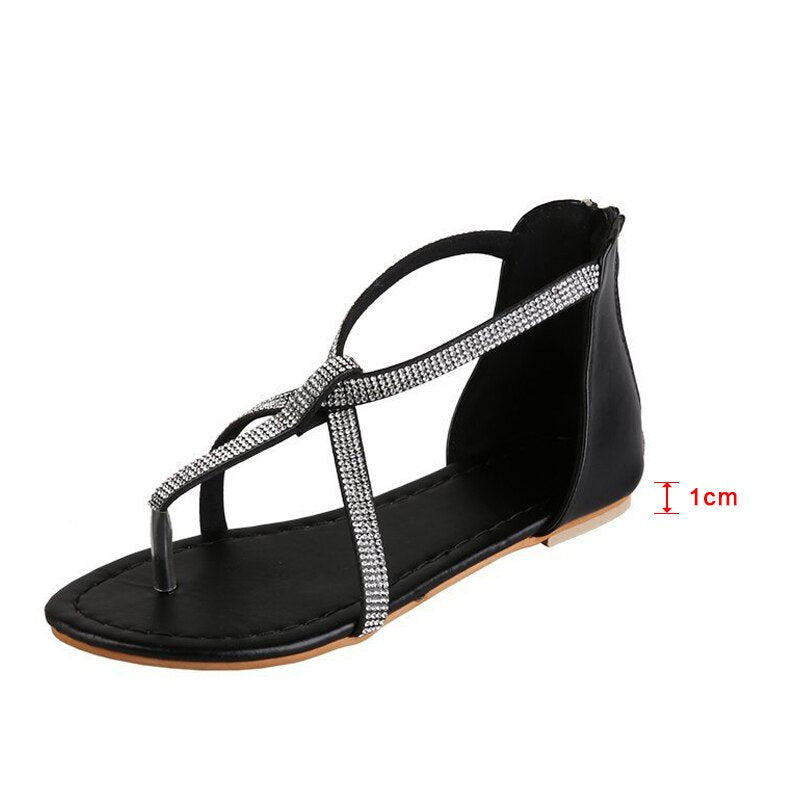 Crystal Clip Open Toe Flat Flip Slides