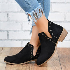 Pointed Toe Seude Ankle Boots