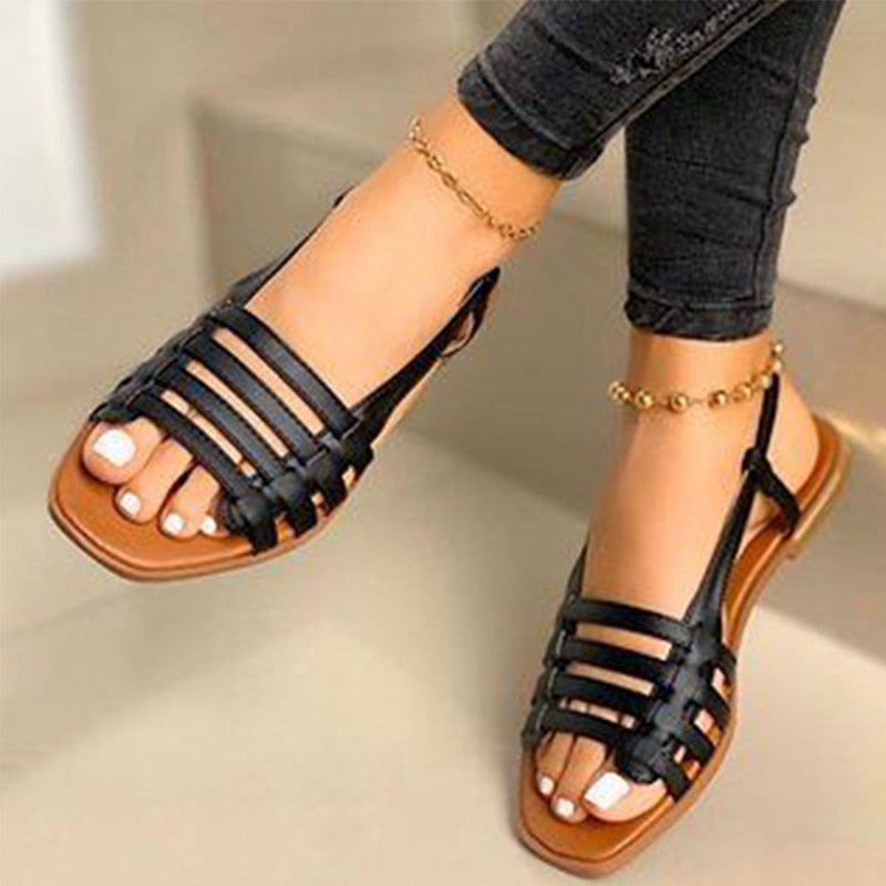 Gladiator Open Toe Flats Sandals