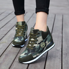 Height Increase Canvas Camouflage Sneakers