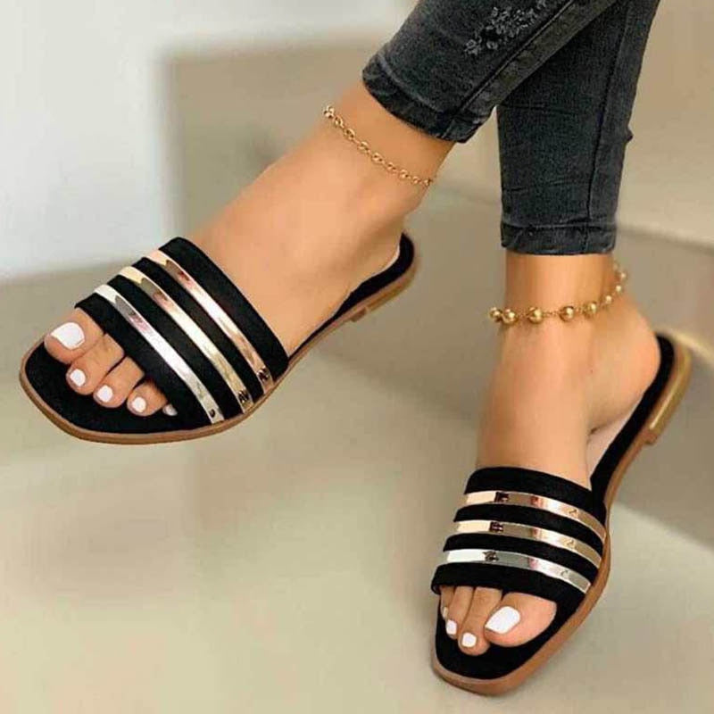 Gladiator Slip On Flats Sandals