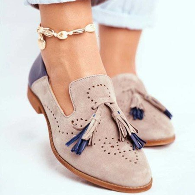 Chic Tassel Round Toe Loafers