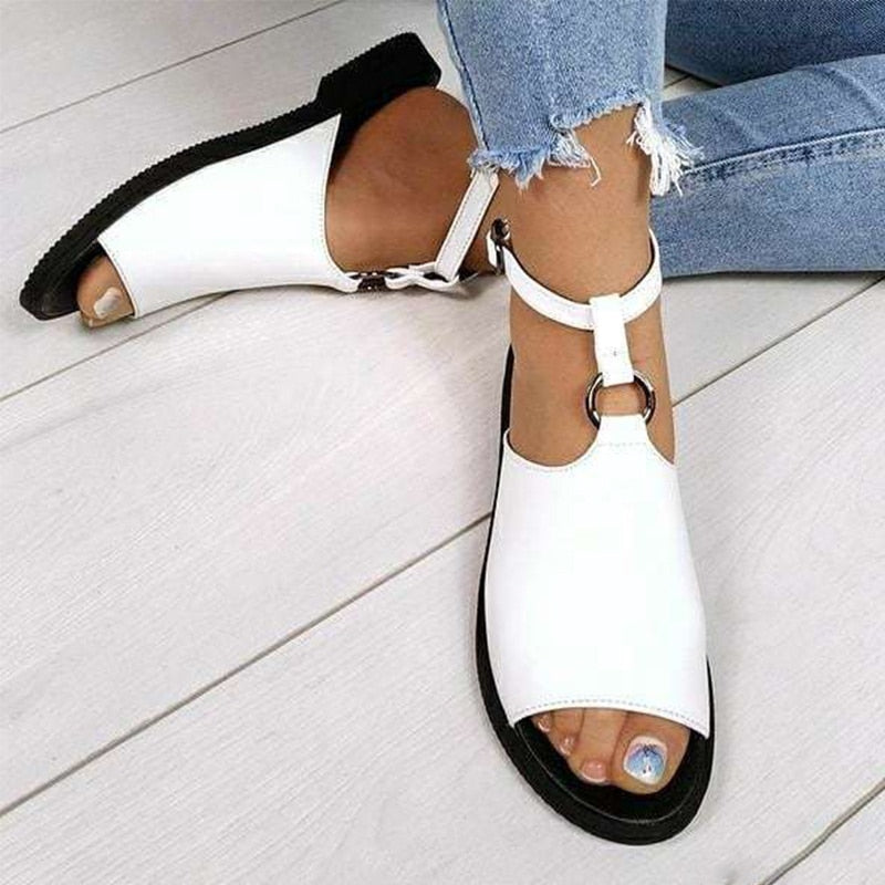 Leather Buckle Strap Beach Shoes