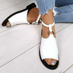 Leather Buckle Strap Beach Shoes