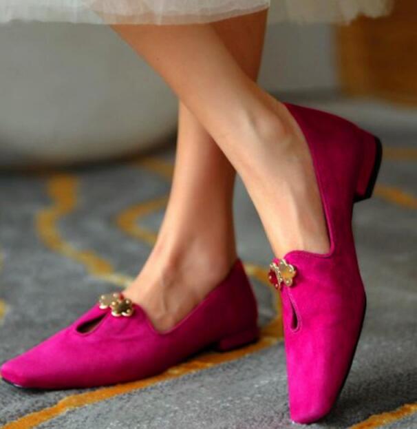 Flat Round Toe Solid Color Single Shoes