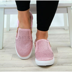 Crystal Slip On Flat Loafers