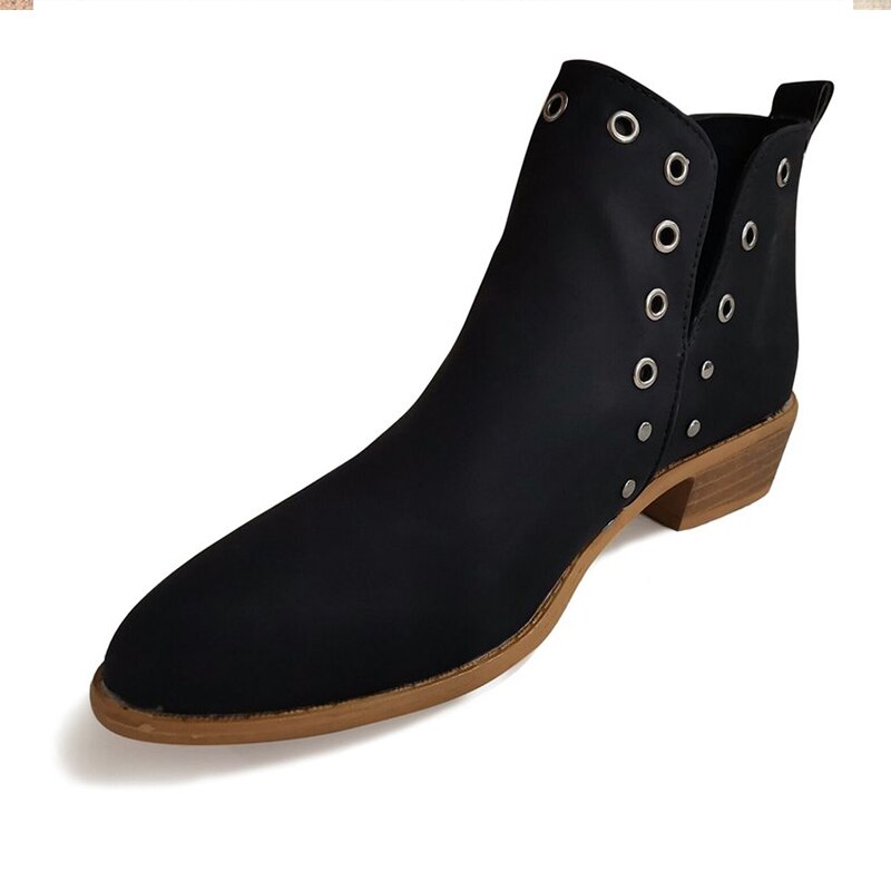 Pointed Toe Seude Ankle Boots