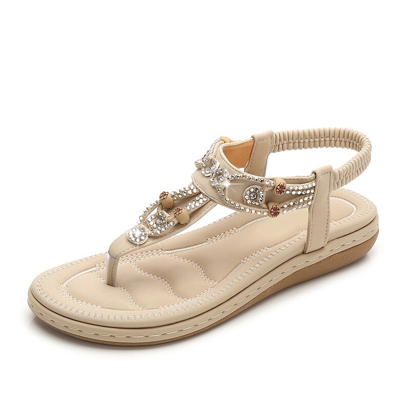 Bohemia Crystal Elastic Beach Sandals